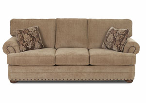 Cliffside Taronga Oatmeal Brown Stationary Fabric Sofa