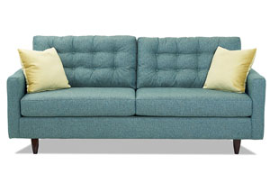 Craven Marvel Teal Stationary Fabric Sofa