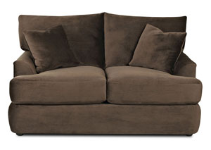 Findley Challenger Chocolate Stationary Fabric Loveseat