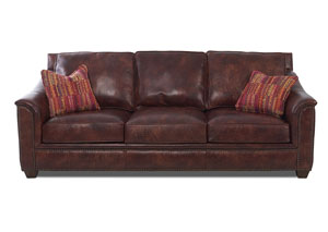 Wilkesboro Burgundy Faux Leather Stationary Sofa