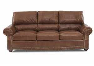 Foxfire Arena Vintage Leather Stationary Sofa