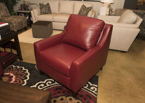 Belton Durango Strawberry Leather Stationary Chair