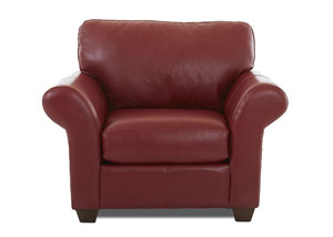 Moorland Durango Strawberry Leather Stationary Chair