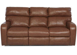 Bradford  Acorn Brown Power Reclining Fabric & Leather Sofa