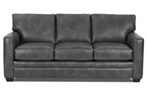 Fedora Vintage Flagstone Leather Stationary Sofa
