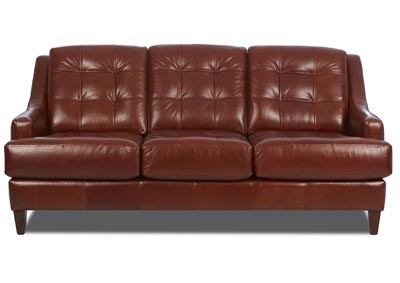 Pinson Chestnut Leather Stationary Sofa