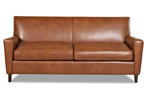 Goldie Chestnut Leather Stationary Sofa