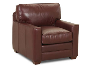 Pantego Medium Brown Leather Stationary Chair