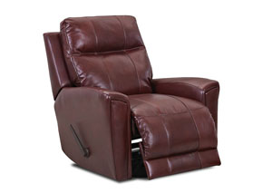 Priest Brown Leather & Vinyl Reclining Rocking Chair