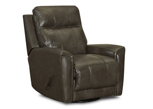 Priest Charcoal Leather & Vinyl Reclining Chair