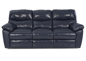 Odessa Black Reclining Leather & Vinyl Sofa