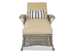 Image for Willow Beige Fabric Wicker Chaise