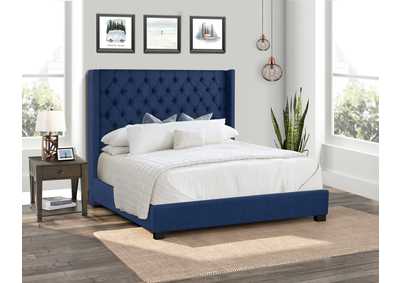 Image for Manhattan Navy 4/6 Full Upholstered Bed