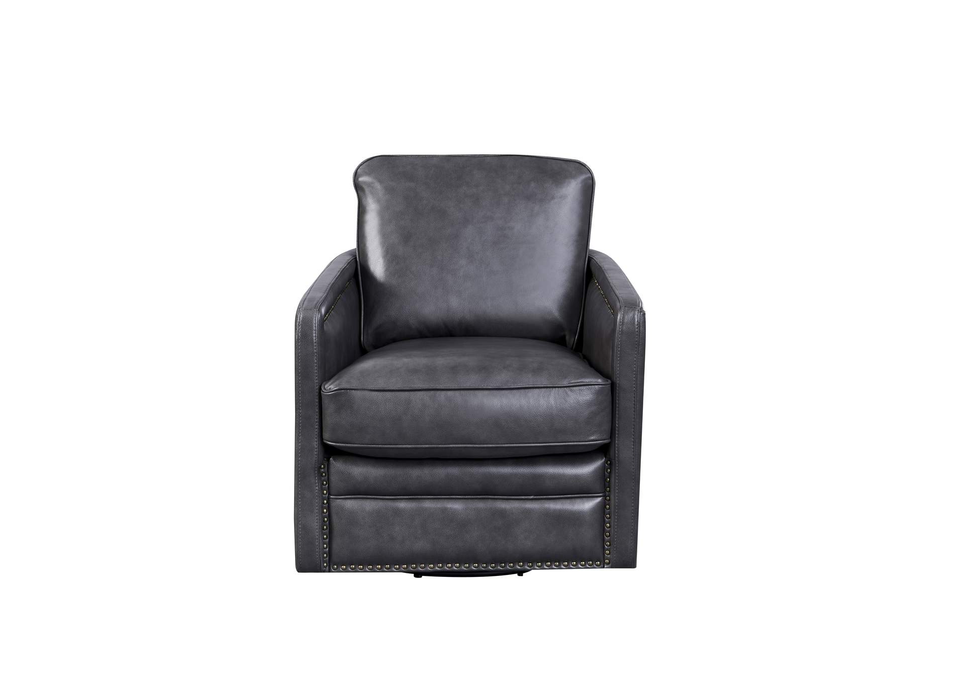 Gtowne N2026 Atlas Chair - 360 Swivel 7066S Grey Leather,Leather Italia USA