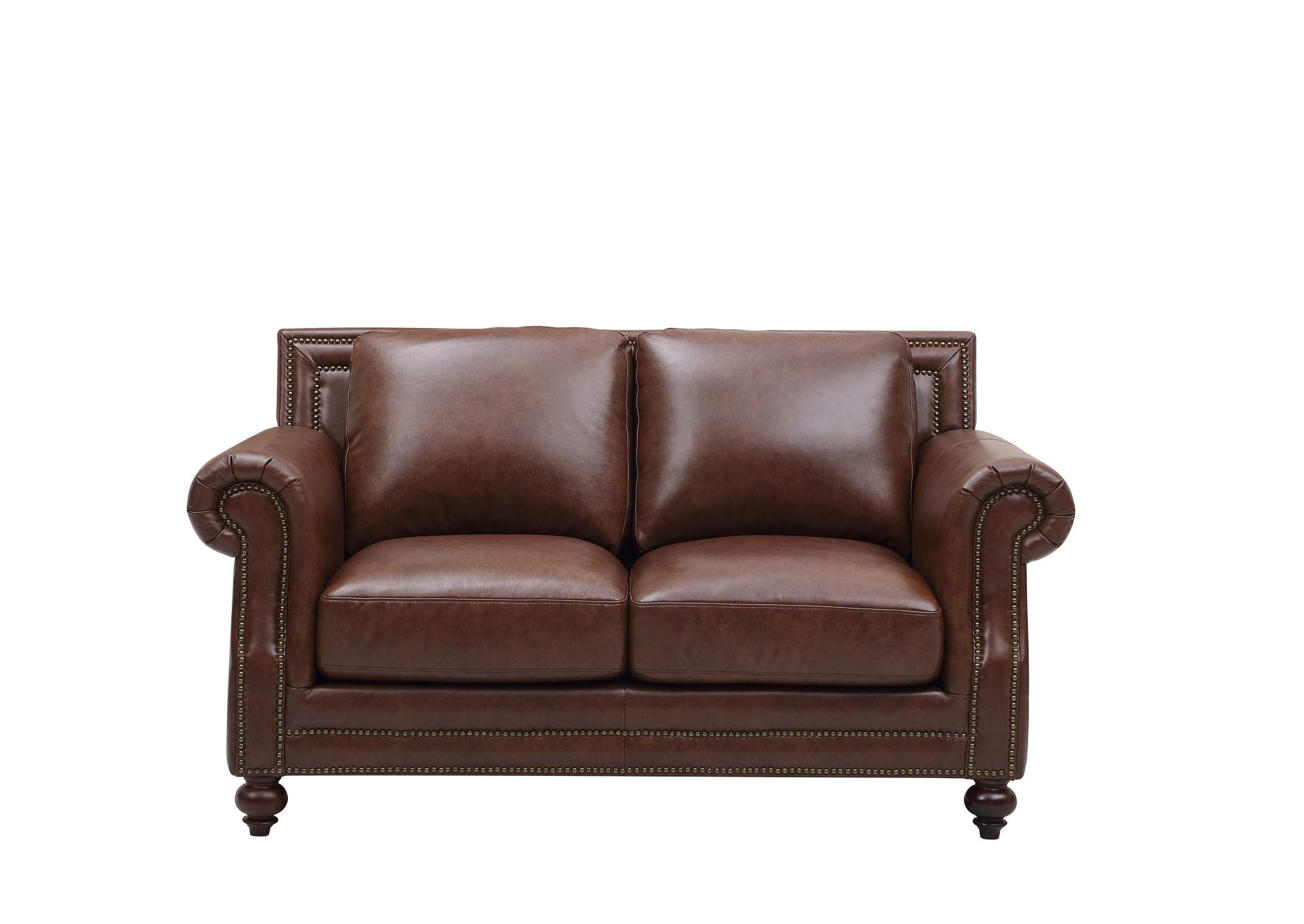 Georgetowne 4855 Bayliss Loveseat 1721 Rustic Brown Leather,Leather Italia USA