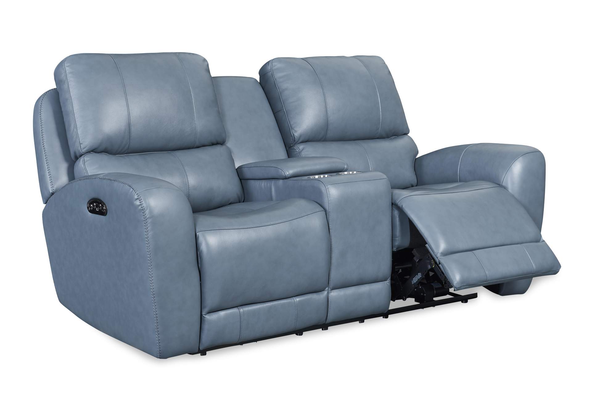 Cambria Eh295 Bel Air P2 Console Loveseat 6027Lv Blue,Leather Italia USA