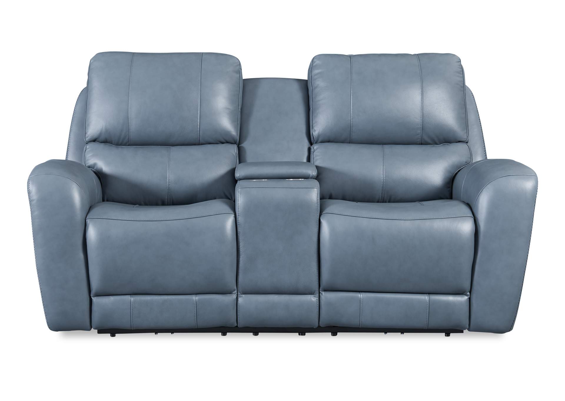 Cambria Eh295 Bel Air P2 Console Loveseat 6027Lv Blue,Leather Italia USA