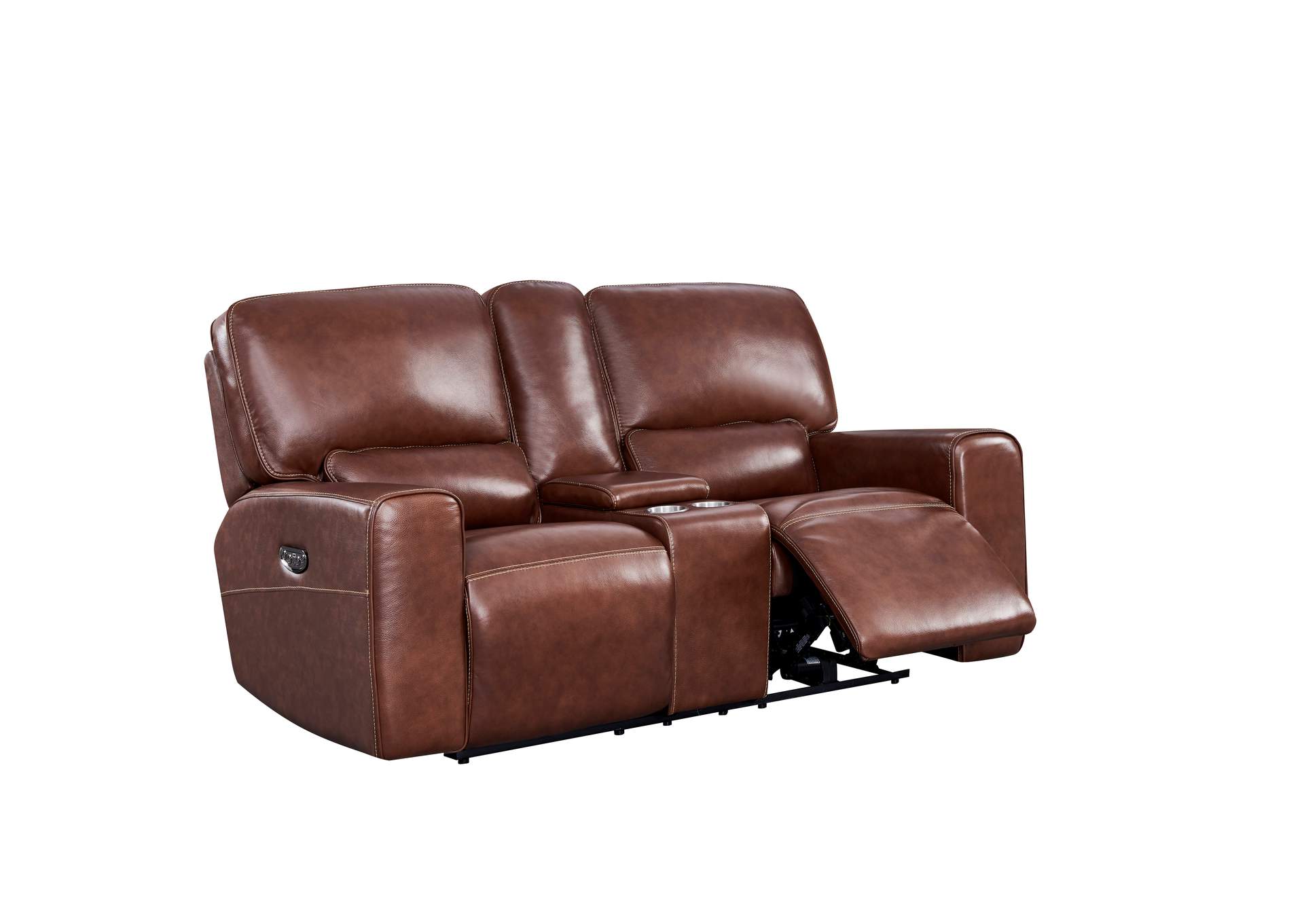 Georgetowne Eh9049 Broadway P2 Console Loveseat 8540Lv Brown,Leather Italia USA