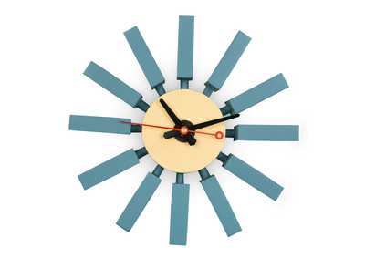 Image for Vdara Blue Non-Ticking Wall Clock