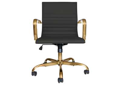 Image for Harris Black Ribbed Office Chair w/Gold Frame