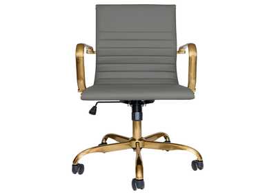 Image for Harris Grey Ribbed Office Chair w/Gold Frame