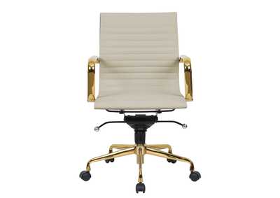 Image for Harris Tan Ribbed Office Chair w/Gold Frame