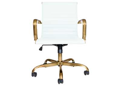 Image for Harris White Ribbed Office Chair w/Gold Frame