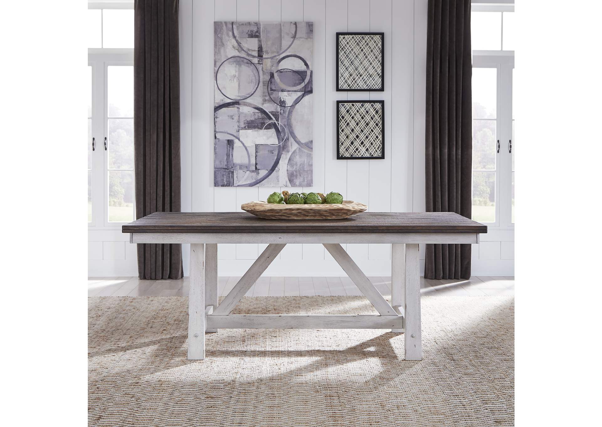 Fixed Top Trestle Table Country House Furniture