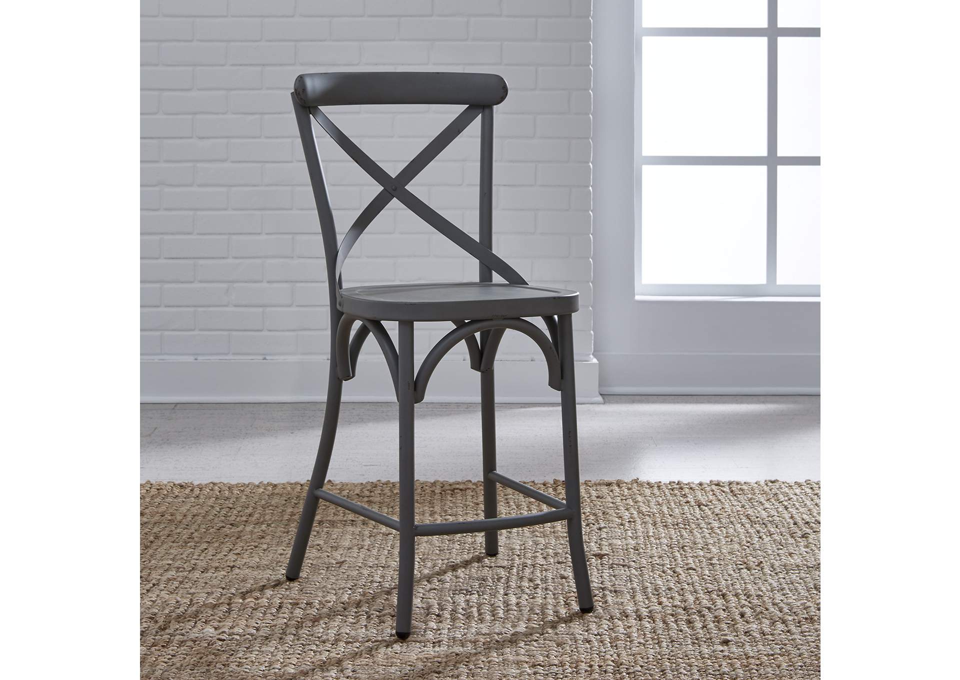 x back bar stool grey