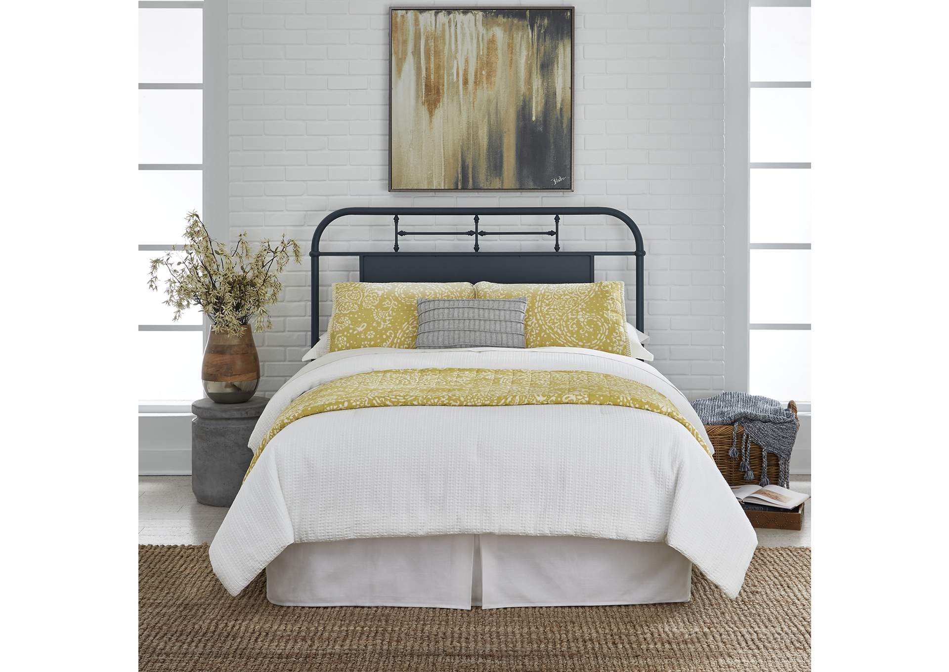 King Metal Headboard - Navy,Liberty