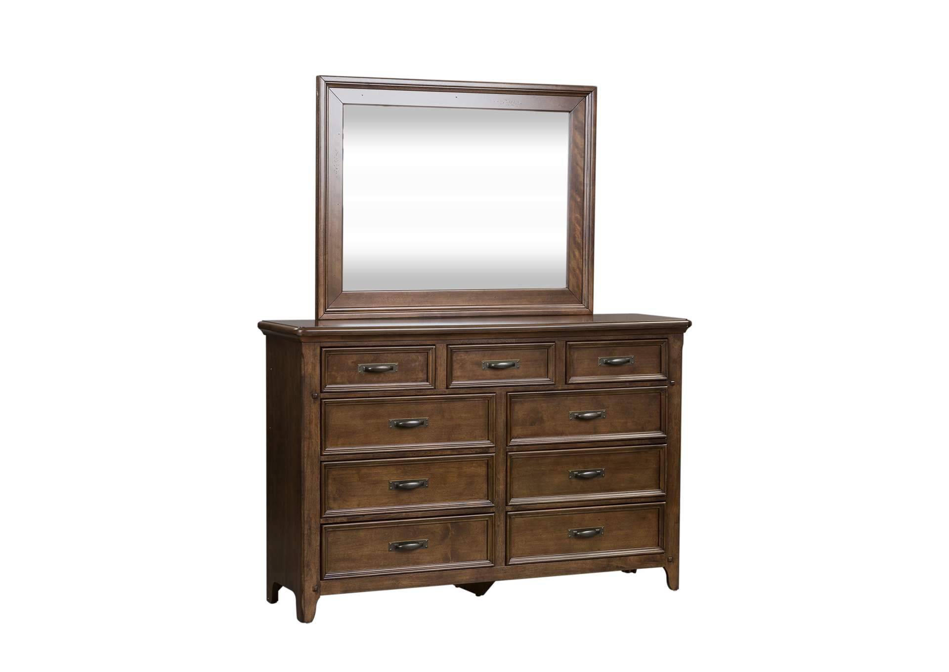 Saddlebrook King Panel Bed, Dresser & Mirror, Chest, Nightstand,Liberty