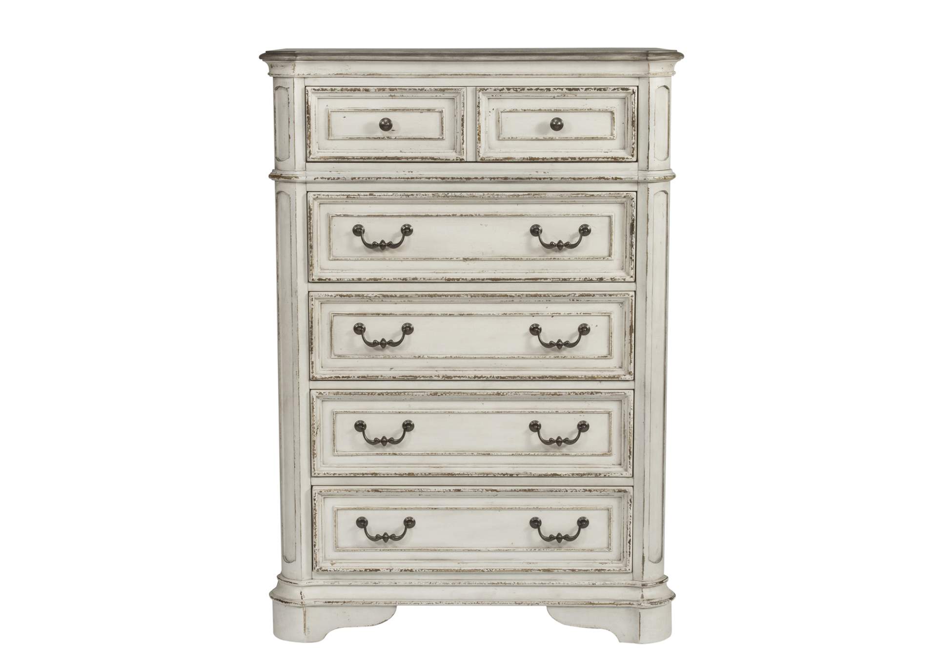 Magnolia Manor King Panel Bed, Dresser & Mirror, Chest, Nightstand,Liberty