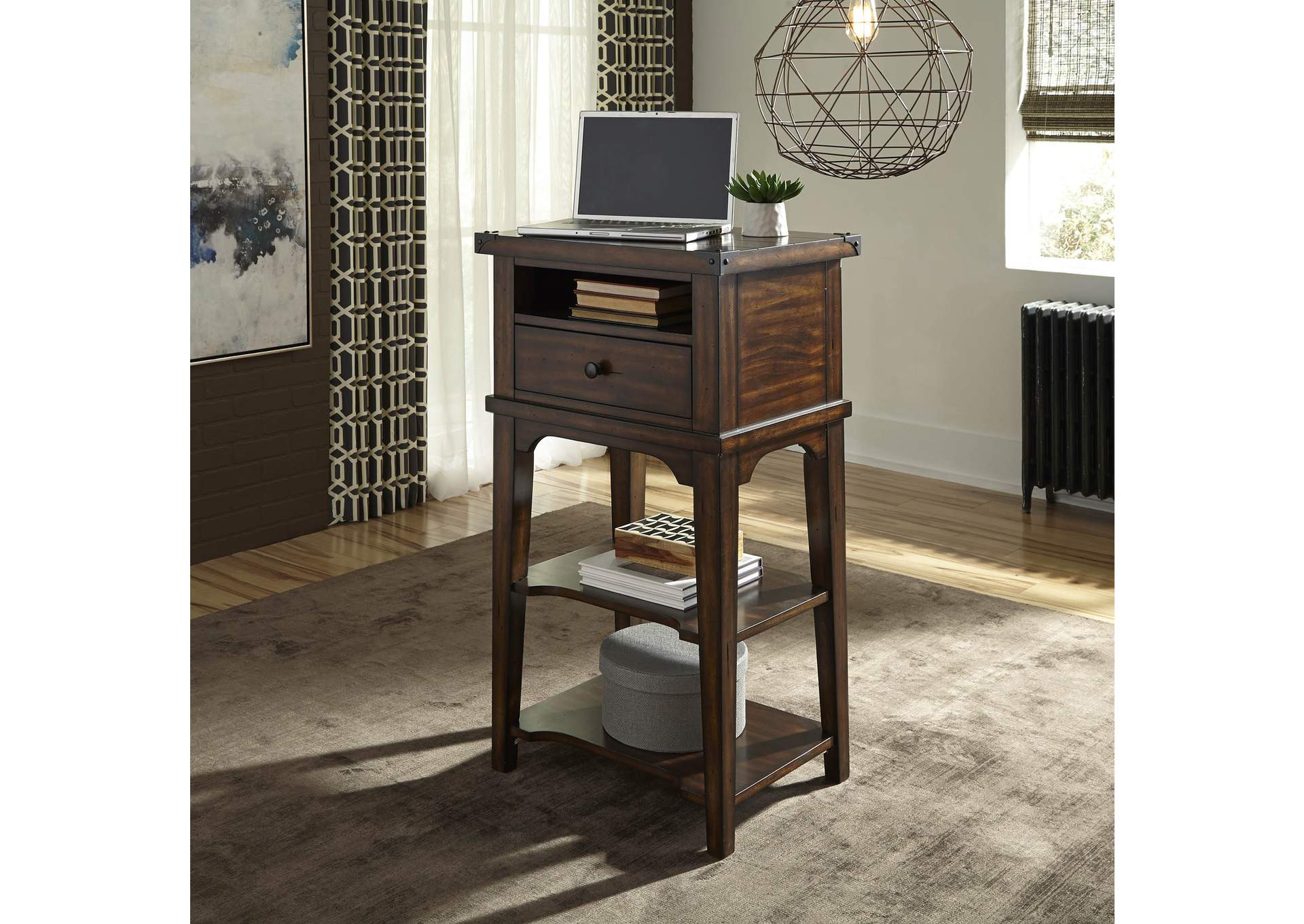 Aspen Skies Russet Brown Stand Alone Laptop Desk The Furniture Company
