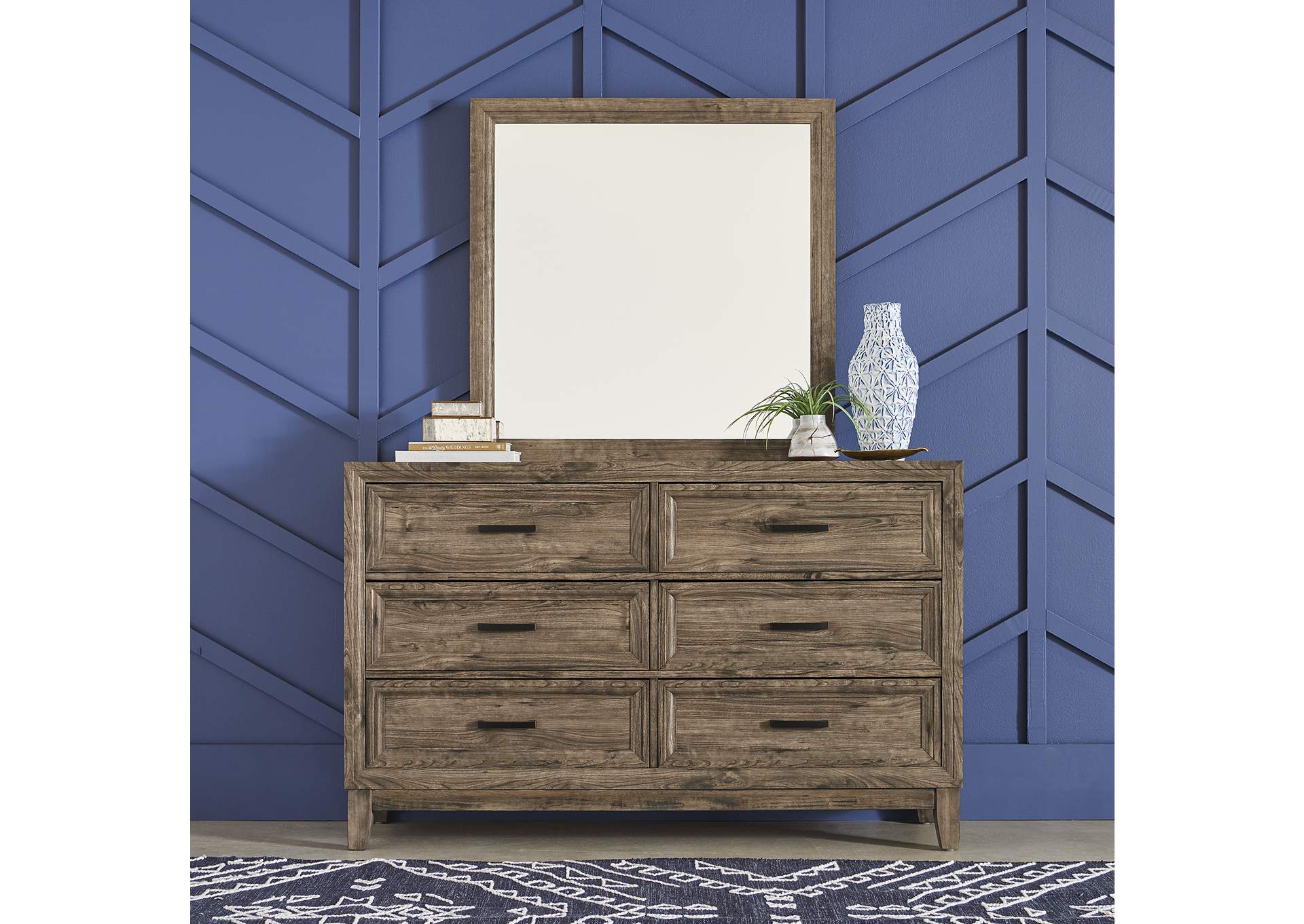 Ridgecrest California King Panel Bed, Dresser & Mirror,Liberty