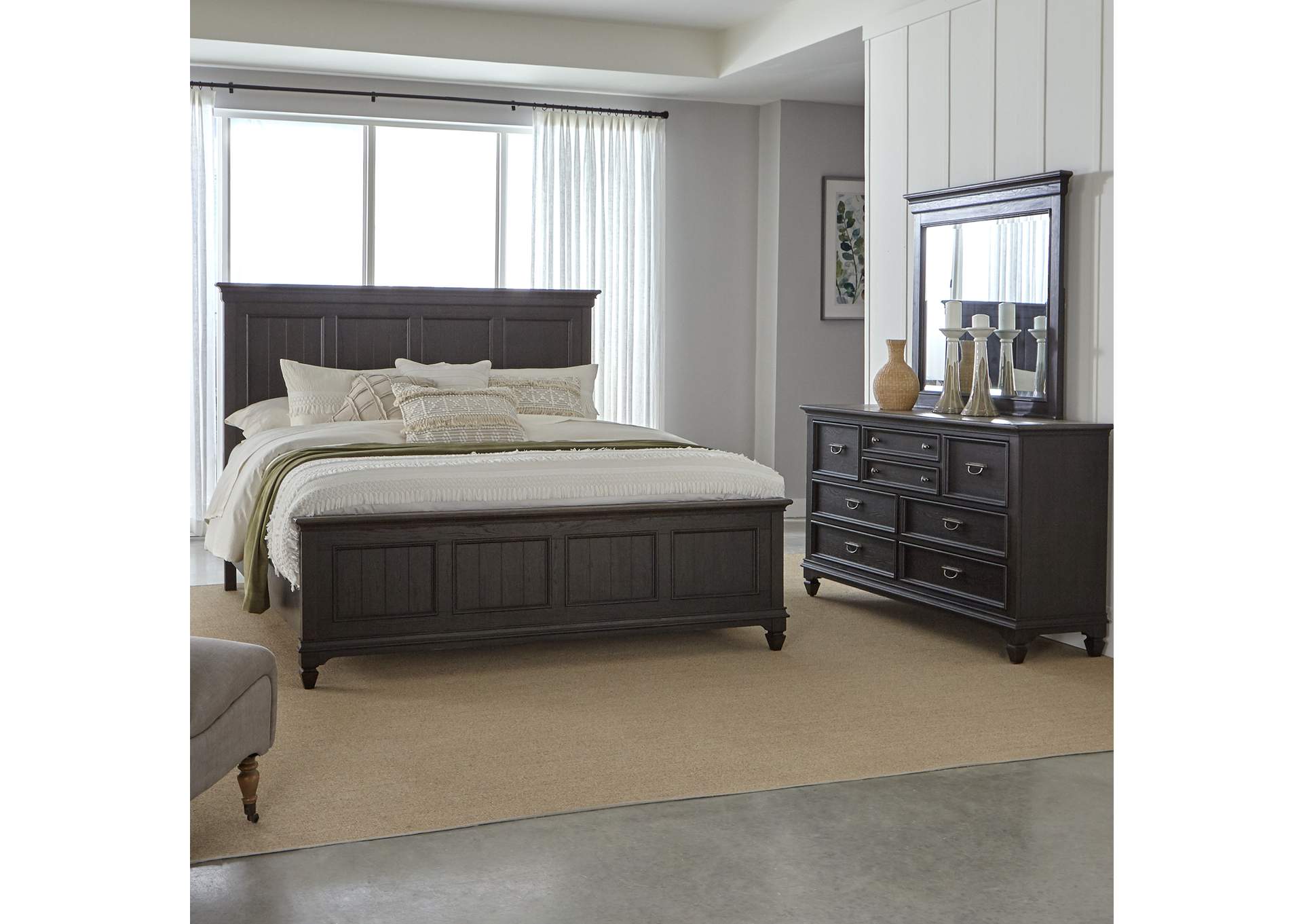 Queen Panel Bed, Dresser & Mirror,Liberty