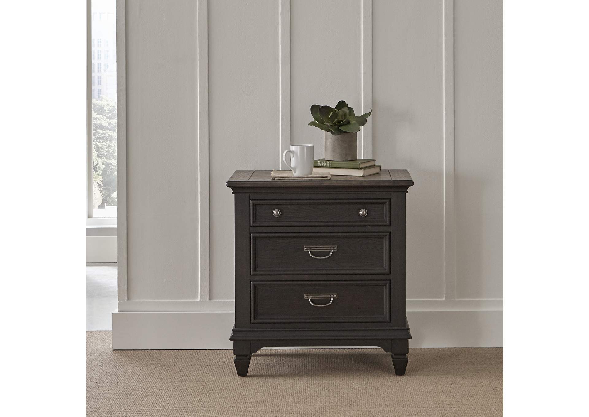 Allyson Park Night Stand w/ Charging Station,Liberty