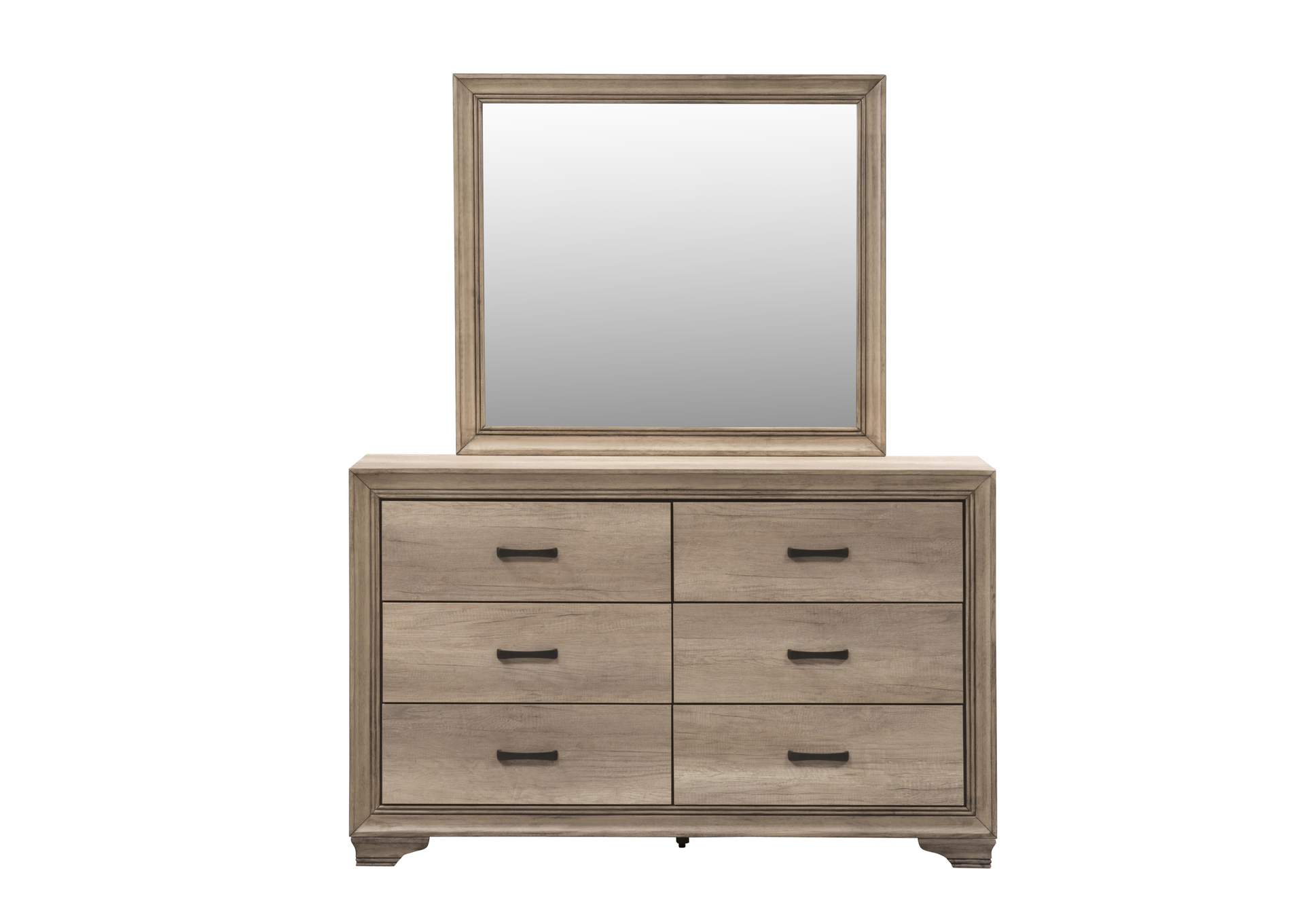 Sun Valley King Upholstered Bed, Dresser & Mirror,Liberty