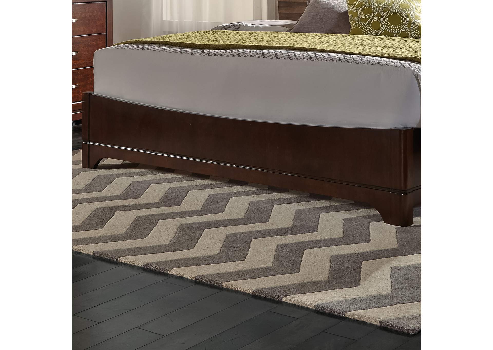 Avalon Dark Truffle  Queen Leather Bed,Liberty