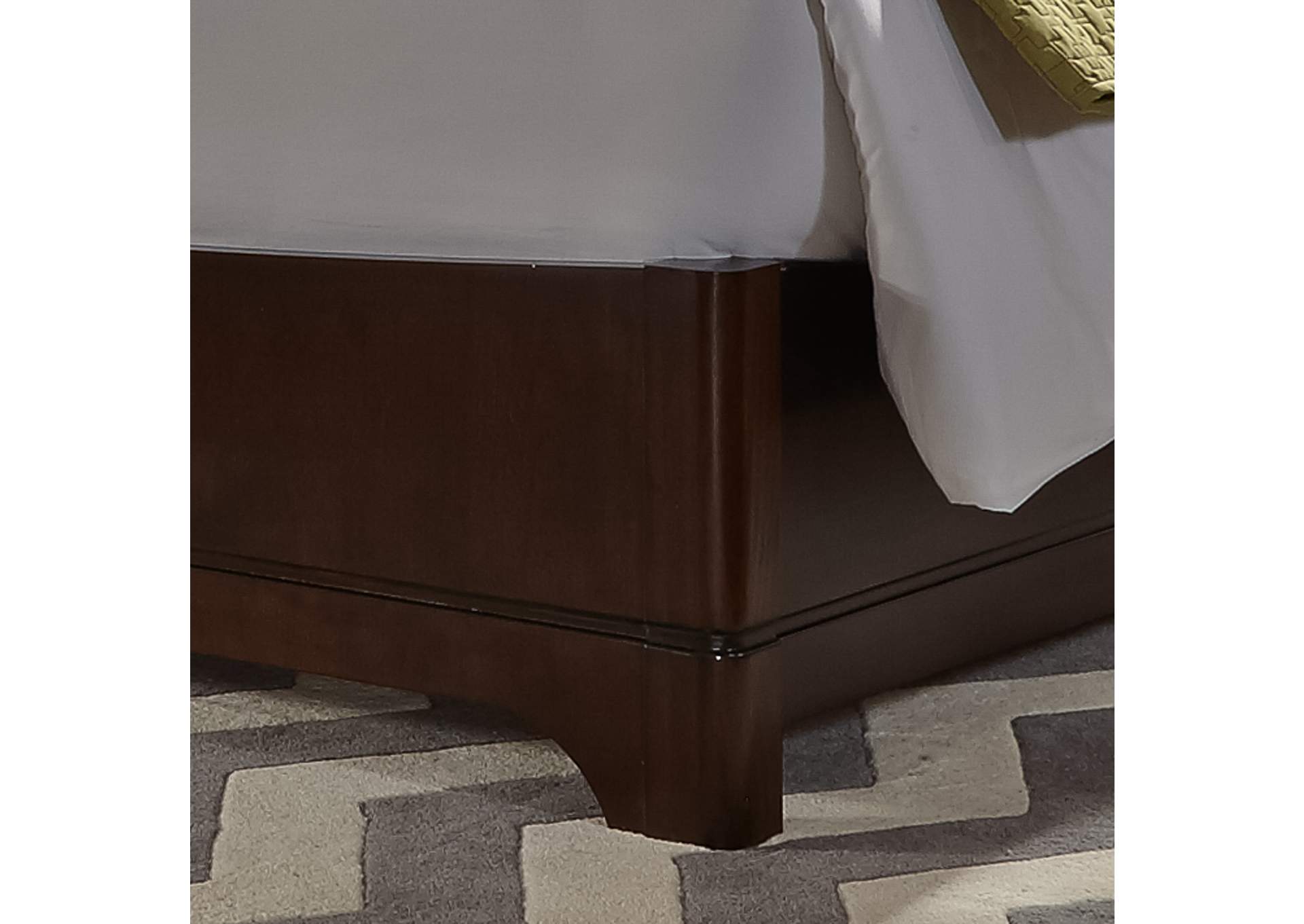 Avalon Dark Truffle  Queen Leather Bed,Liberty