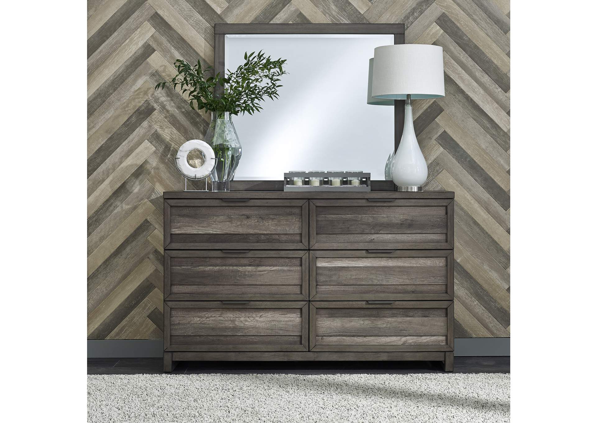 Tanners Creek California King Panel Bed, Dresser & Mirror, Chest, Nightstand,Liberty