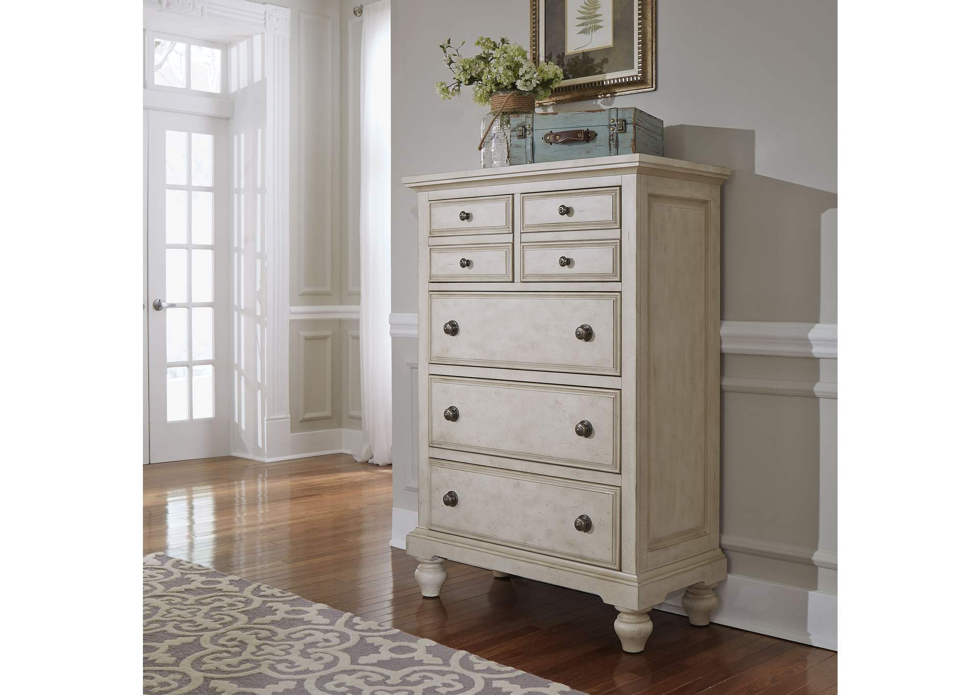 High Country King Panel Bed, Dresser & Mirror, Chest, Nightstand,Liberty