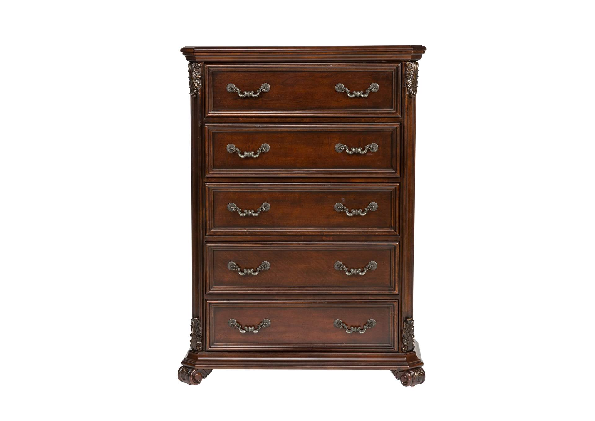 Messina Estates Queen Poster Bed, Dresser & Mirror, Chest,Liberty