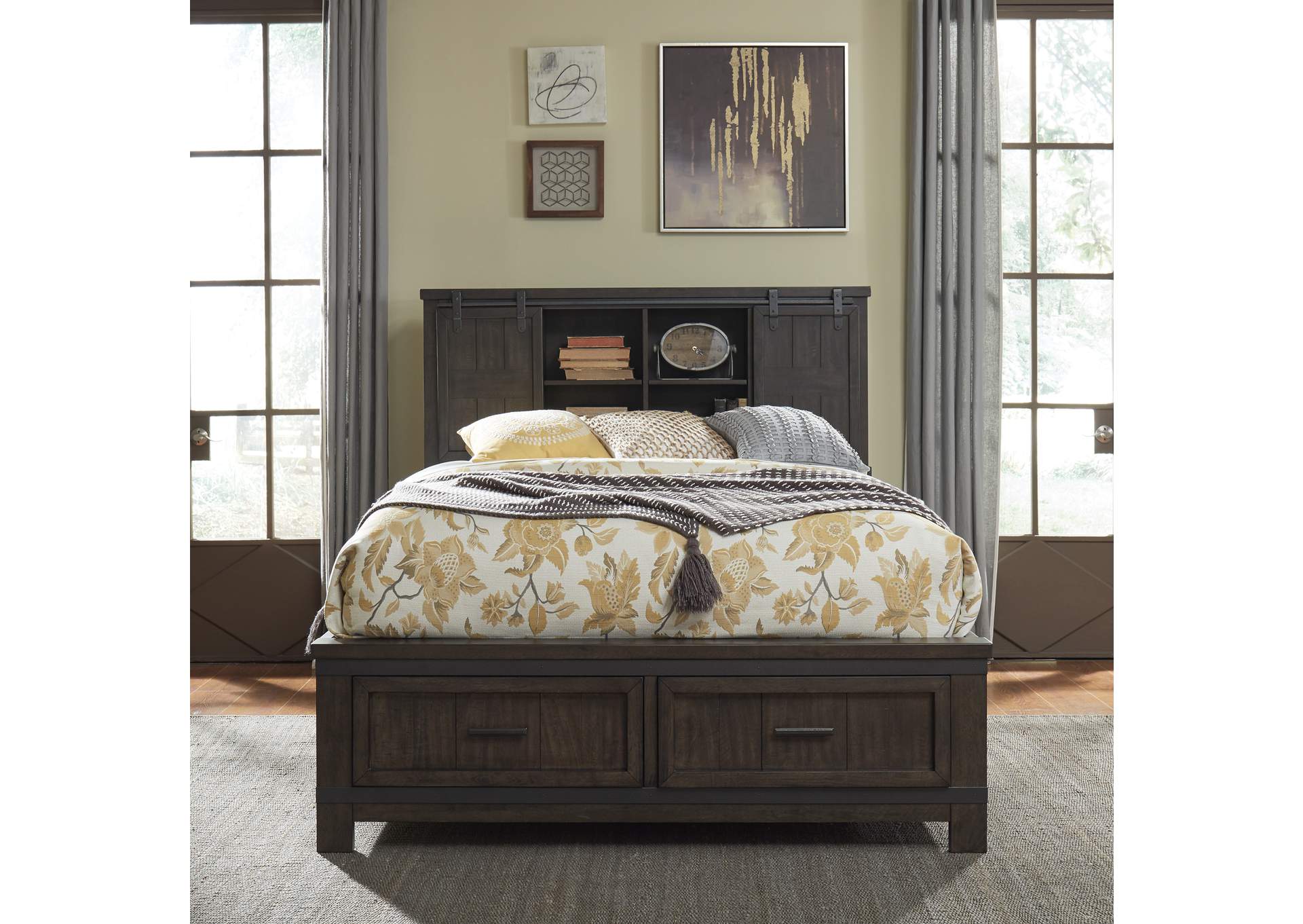 Thornwood Hills King Bookcase Bed, Dresser & Mirror, Nightstand,Liberty