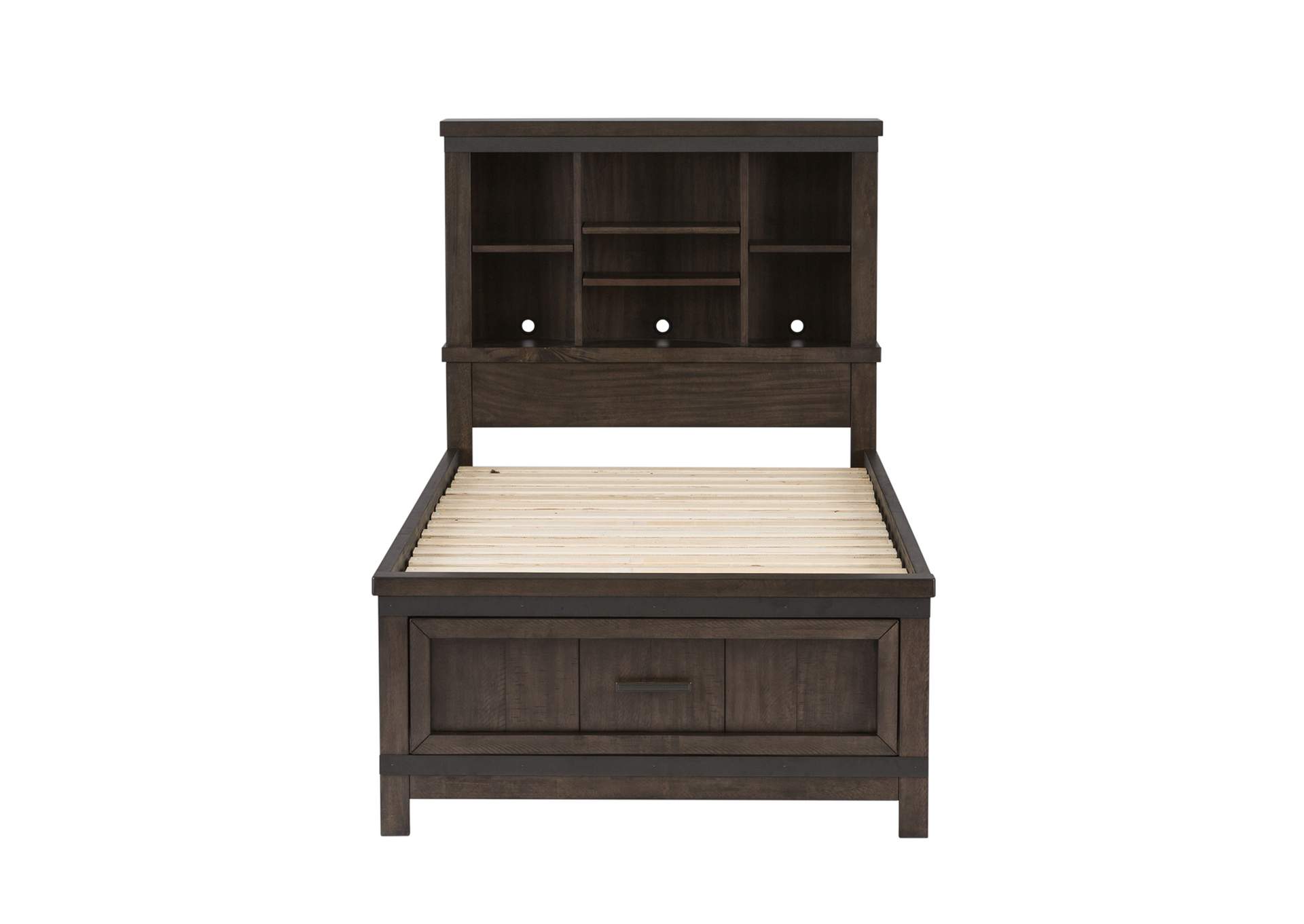 Thornwood Hills Rock Gray Twin Bookcase Bed, Dresser & Mirror,Liberty