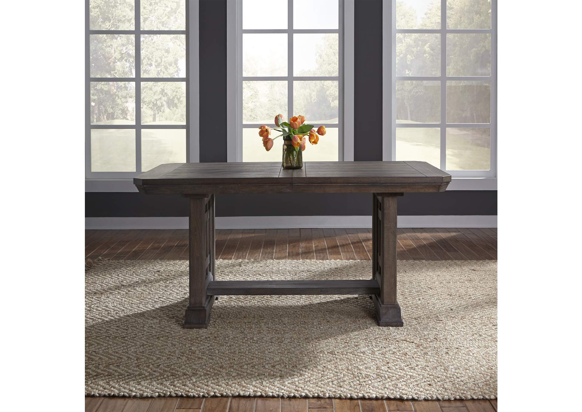 Artisan Prairie Oak Rectangular Extension Leaf Dining Table,Liberty
