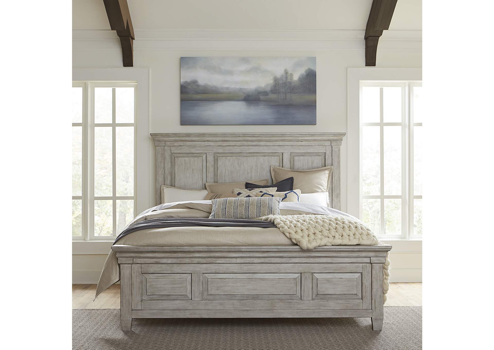 Heartland California King Panel Bed, Dresser & Mirror, Chest, Nightstand,Liberty