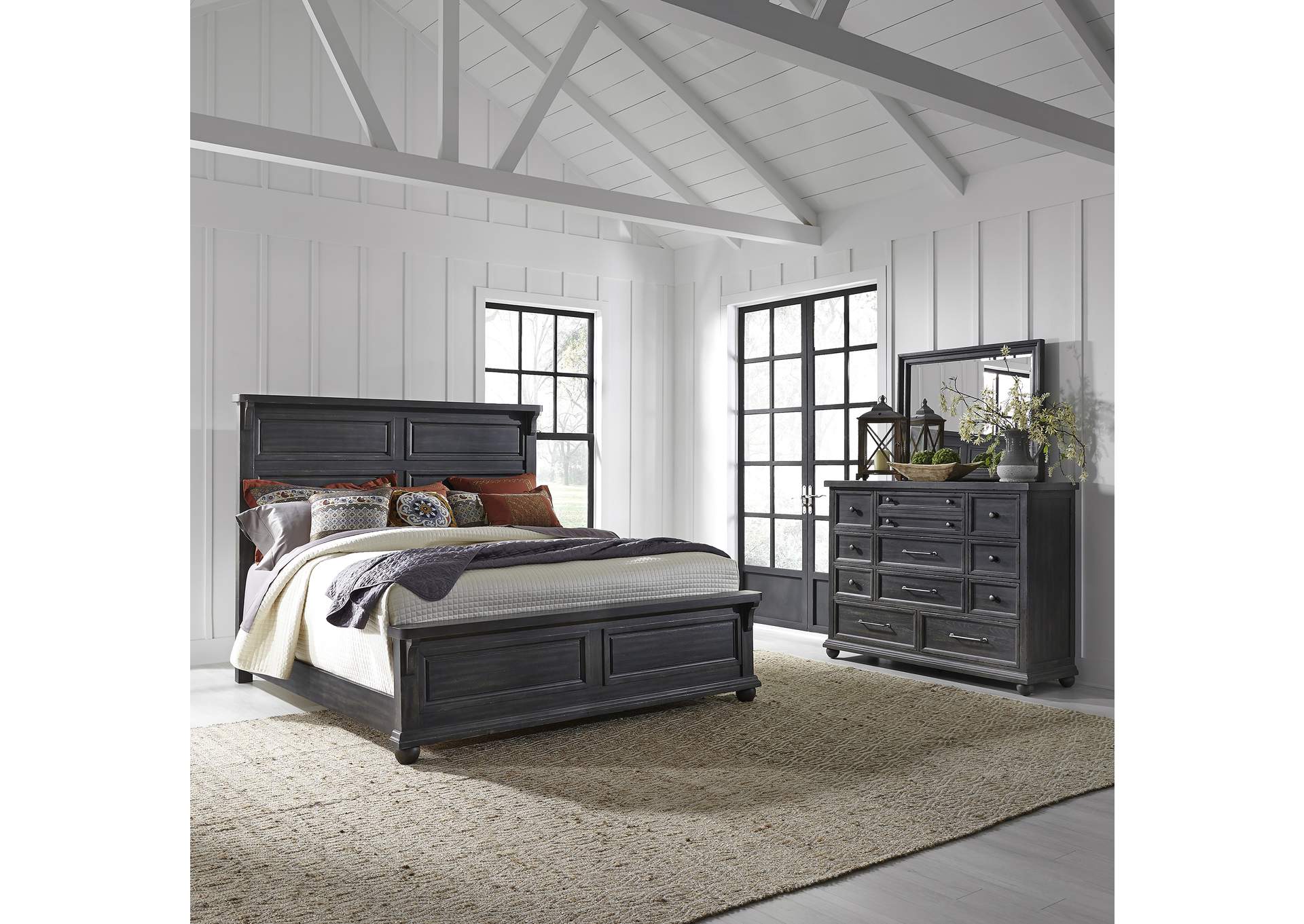 King California Panel Bed, Dresser & Mirror,Liberty