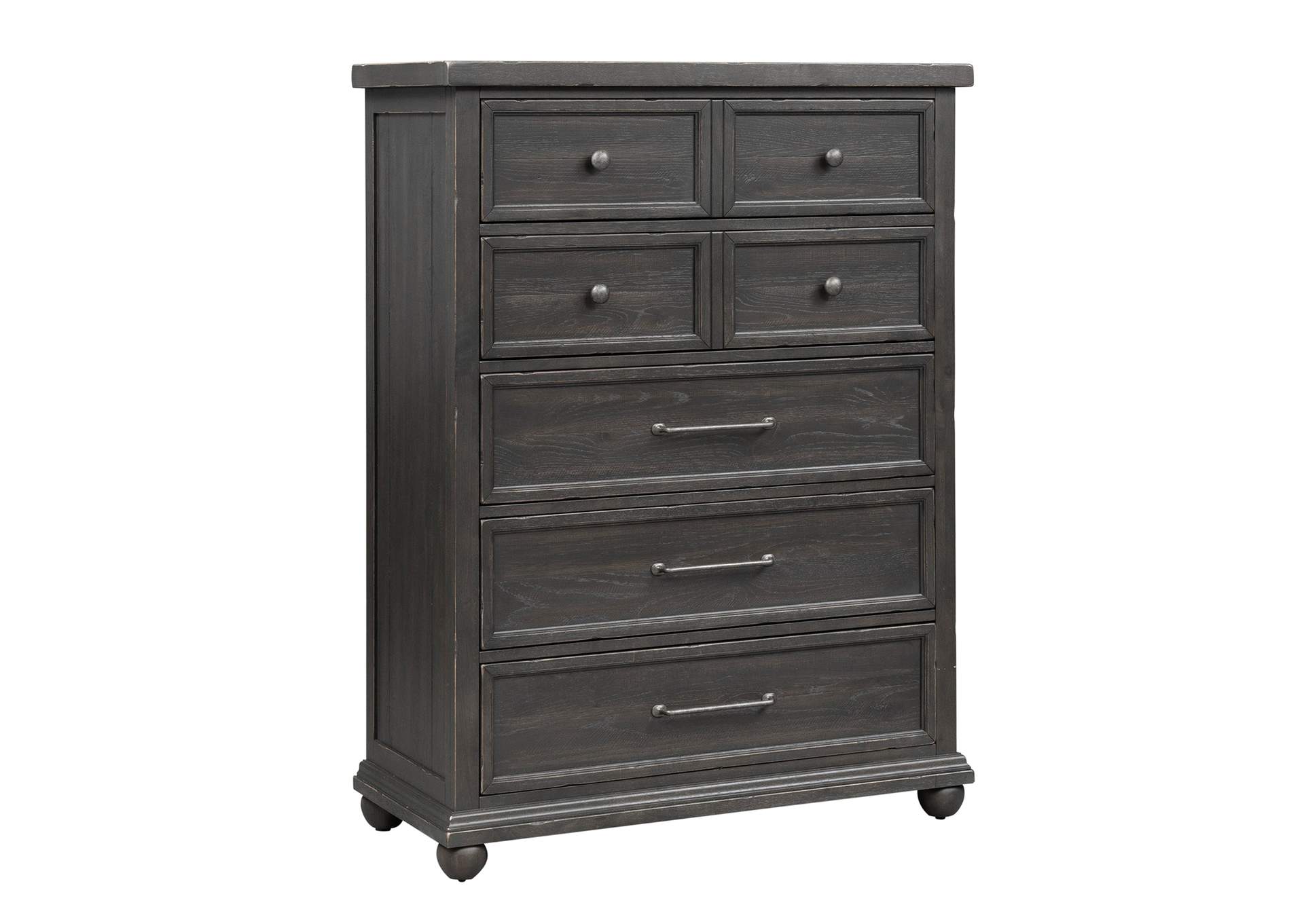 King Panel Bed, Dresser & Mirror, Chest,Liberty