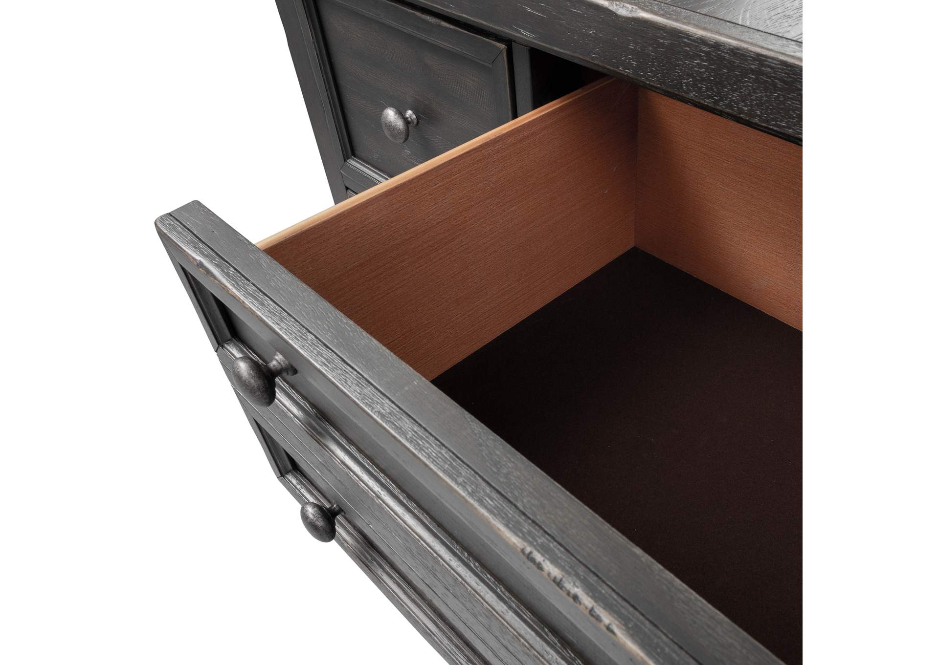 King Panel Bed, Dresser & Mirror, Chest,Liberty