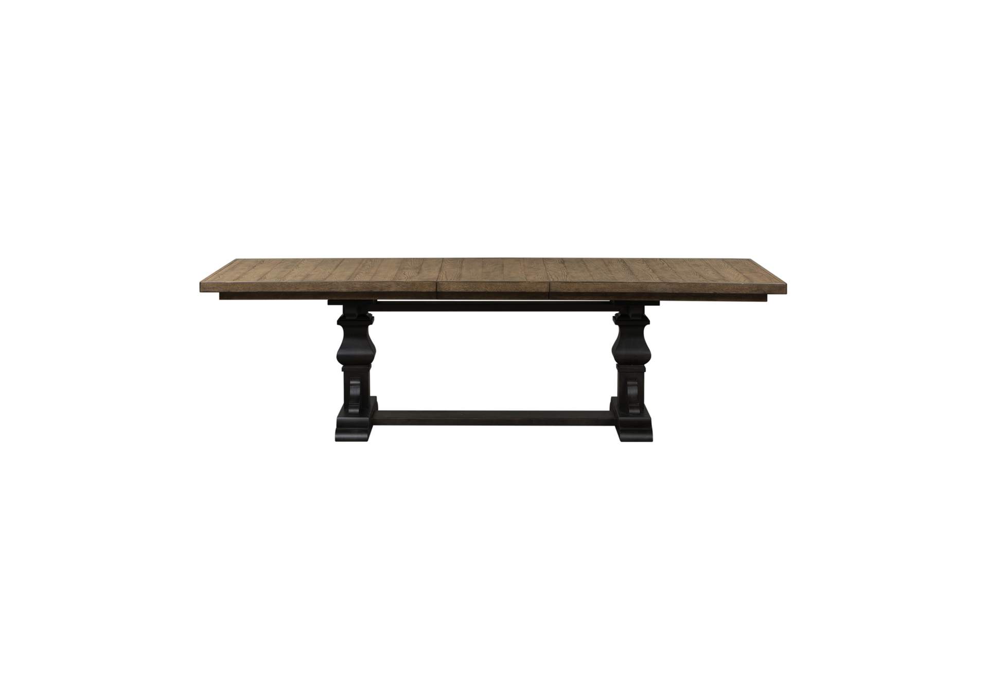 Harvest Home Black/Brown Rectangular Extension Leaf Dining Table,Liberty